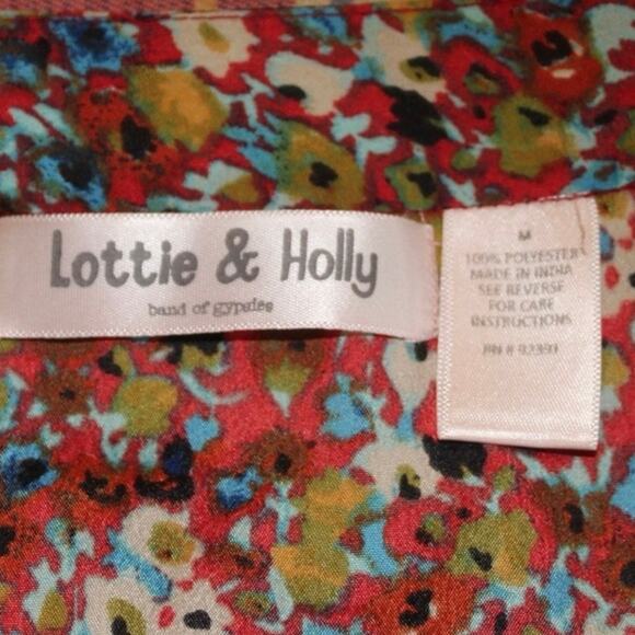 Lottie & Holly Women’s Sleeveless Dress Red Multicolor Floral Boho Style M - Picture 4 of 5